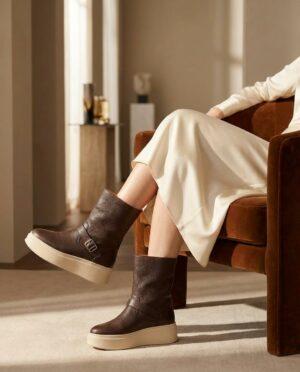 Boots femme LOLY15 NUBUK MARRON