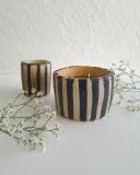 Anaspika Bougie céramique rayures artisanale ZEBRA ZEN Cire de soja & jasmin
