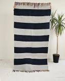 Anaspika Kilim rayures fait main STRABLUE Coton recyclé &