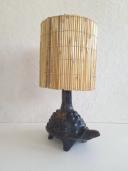 Pied de lampe en céramique noire artisanale NINA Poterie de Sejnane