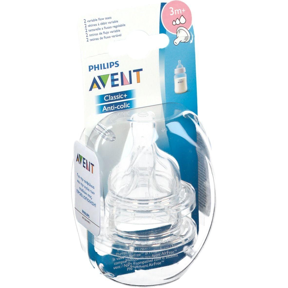 AVENT Avent 2 Tétines Classic anti colic 3m+