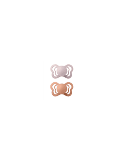 BIBS Sucette Couture Plume-Peach 6+ Lot De 2
