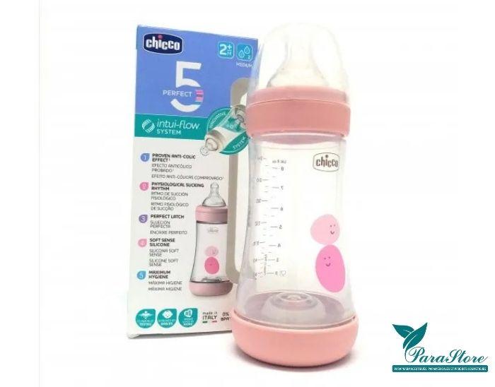 chicco BIBERON PLASTIQUE ROSE