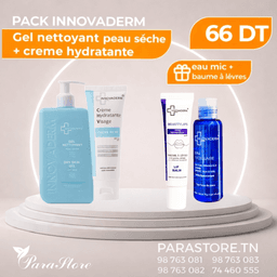 Innovaderm PACK PEAU SECHE ECRAN+ HYDRATANTE + EAU MICELLAIRE BAUME A LÈVRES