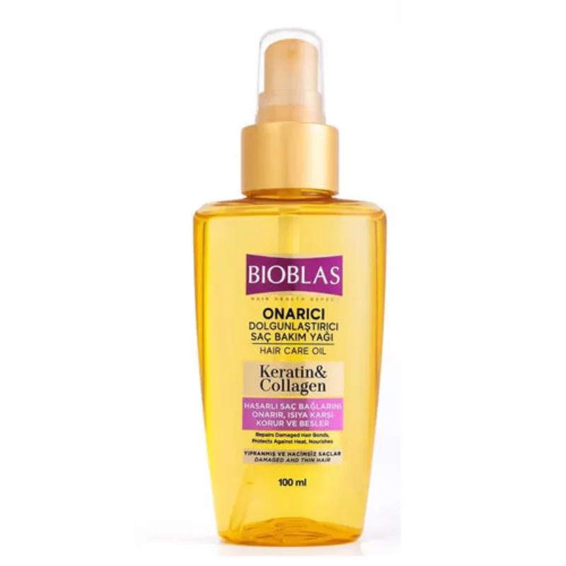 BIOBLAS HUILE DE SOIN CAPILLAIRE KERATIN COLLAGEN REPARATRICE