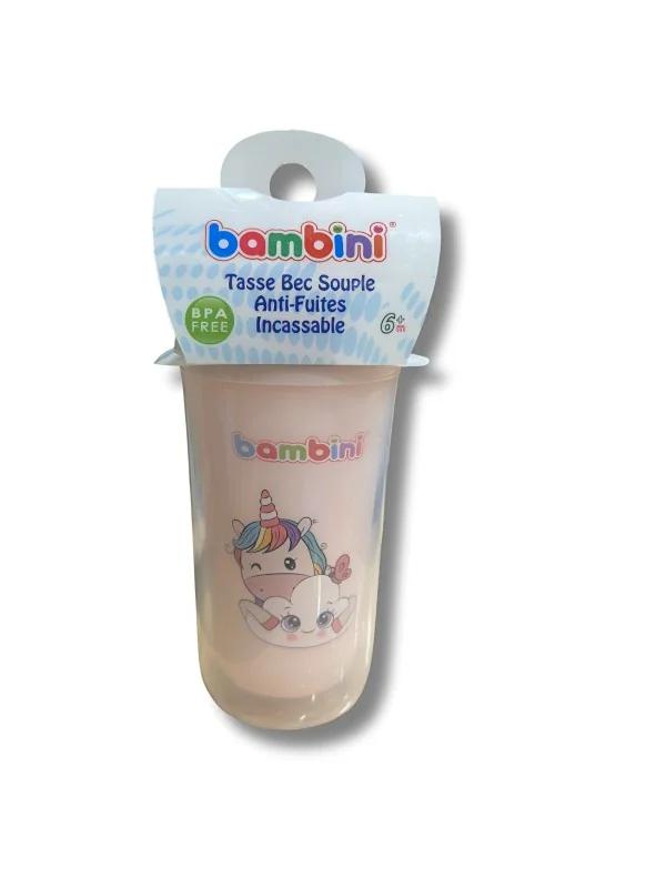 BAMBINI TASSE BEC SOUPLE ANTI-FUITE INCASSABLE +6MOIS