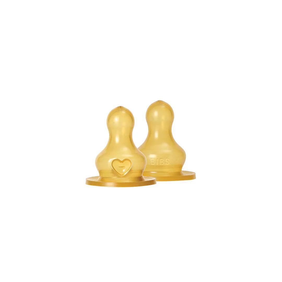 BIBS Bottle Nipple 2 Pack Latex Medium Flow Clear