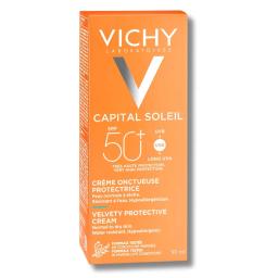VICHY CAPITAL SOLEIL CRÈME ONCTUEUSE PERFECTRICE PEAUX NORMALES A SECHES SPF50+