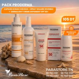 PRODERMA LABORATOIRE LABORATOIRE PACK ÉCRAN ANTI-TÂCHES SPF50+ + SPRAY SOLAIRE INVISIBLE + ÉCRAN CHEVEUX + DÉODORANT
