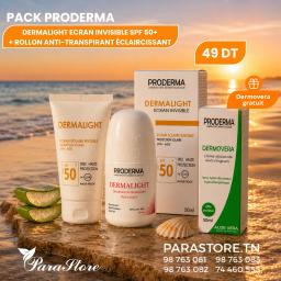 PRODERMA LABORATOIRE LABORATOIRE PACK ÉCRAN INVISIBLE SPF50+ + ROLL-ON ÉCLAIRCISSANT + DERMOVERA