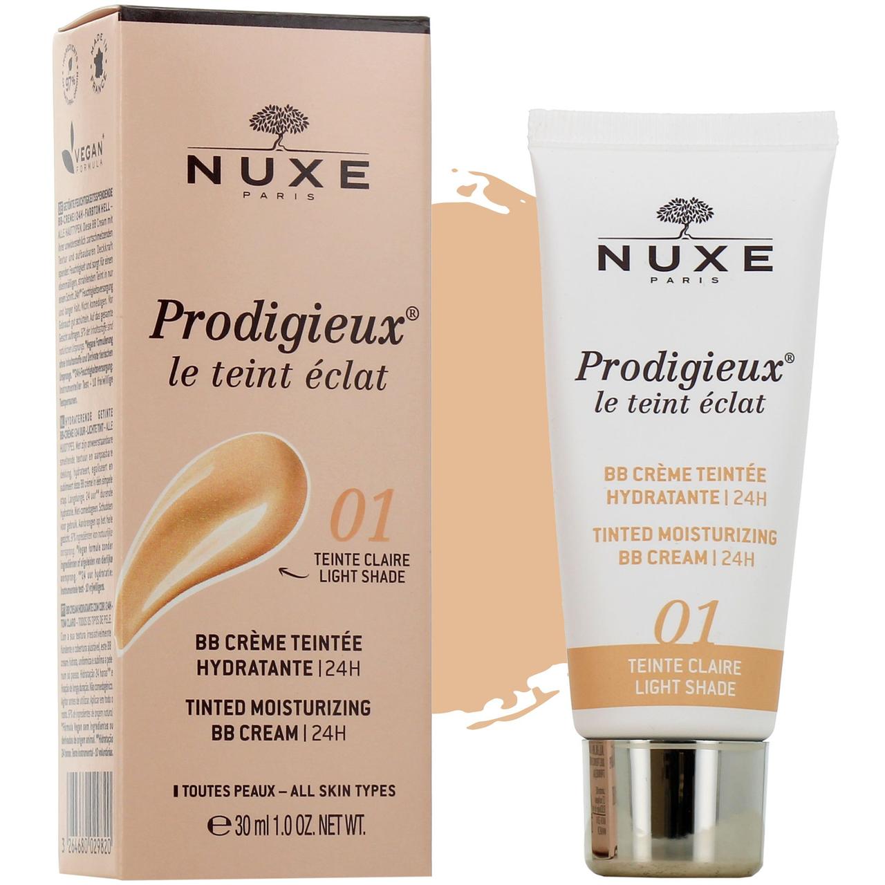 NUXE PRODIGIEUX LE TEINT ECLAT BB CREME TEINTEE HYDRAATNTE 01 LIGHT