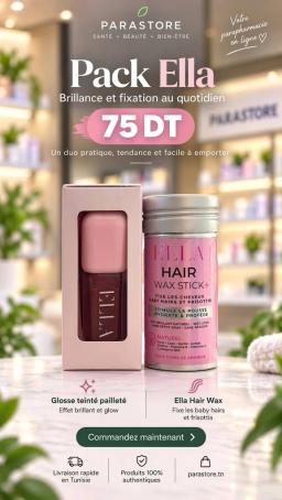 ELLA Pack Gloss Teinté Pailleté & Stick Cire Cheveux