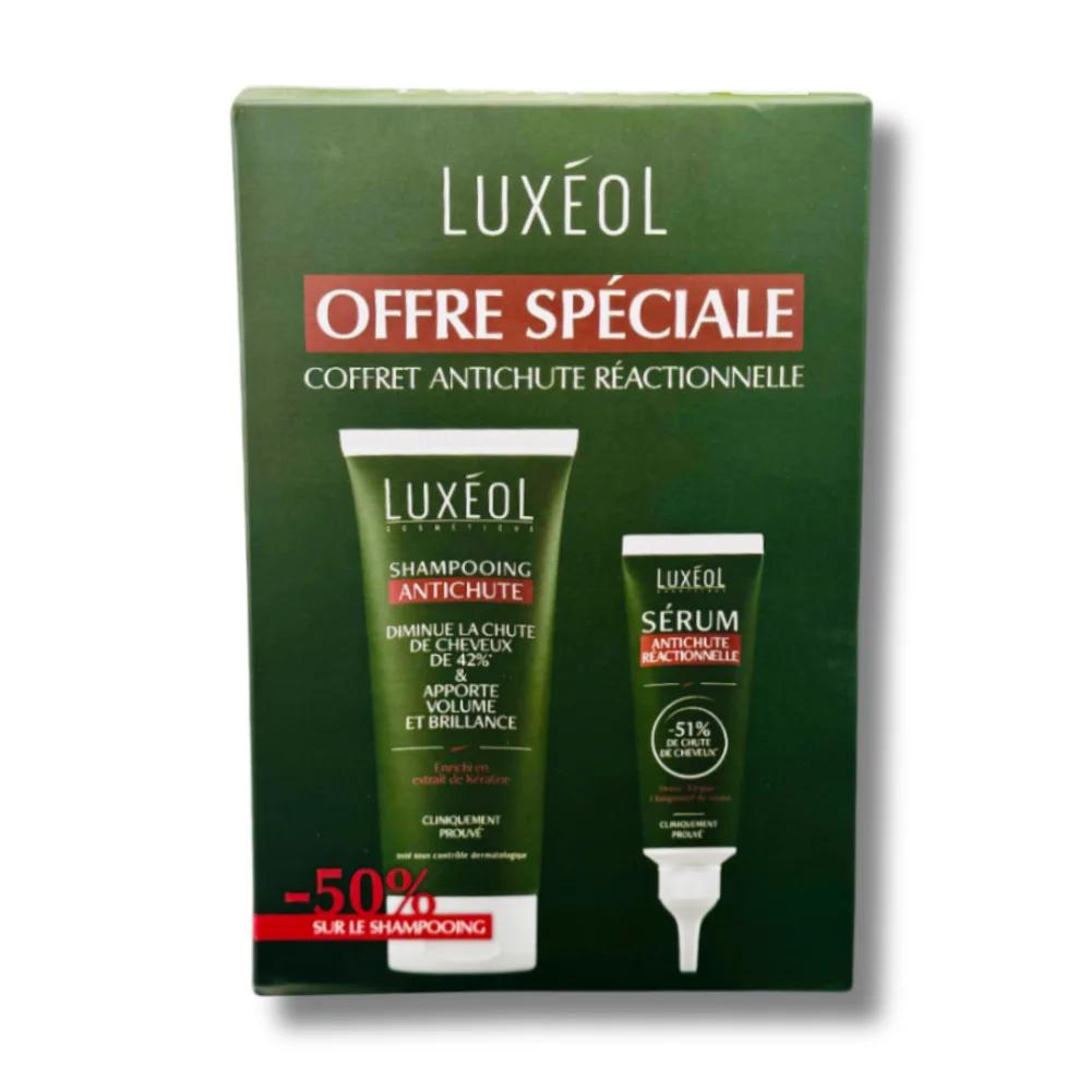 LUXEOL COFFRET ANTI CHUTE REACTIONNELLE : SHAMPOING ANTI CHUTE + SERUM ANTI CHUTE REACTIONNELLE 50ML