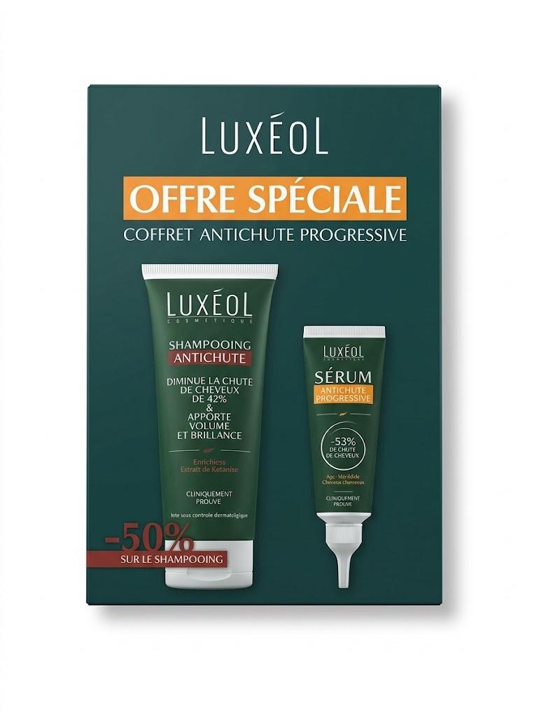 LUXEOL LUXÉOL COFFRET SÉRUM ANTI CHUTE PROGRESSIVE + SHAMPOING ANTI CHUTE