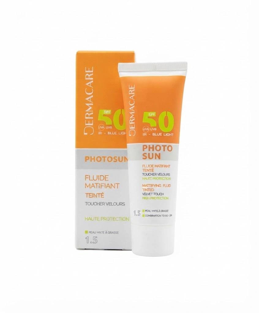 DERMACARE PHOTOSUN SPF 50 TEINTÉE PEAU GRASSE 1.5