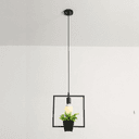 suspension carre led plante