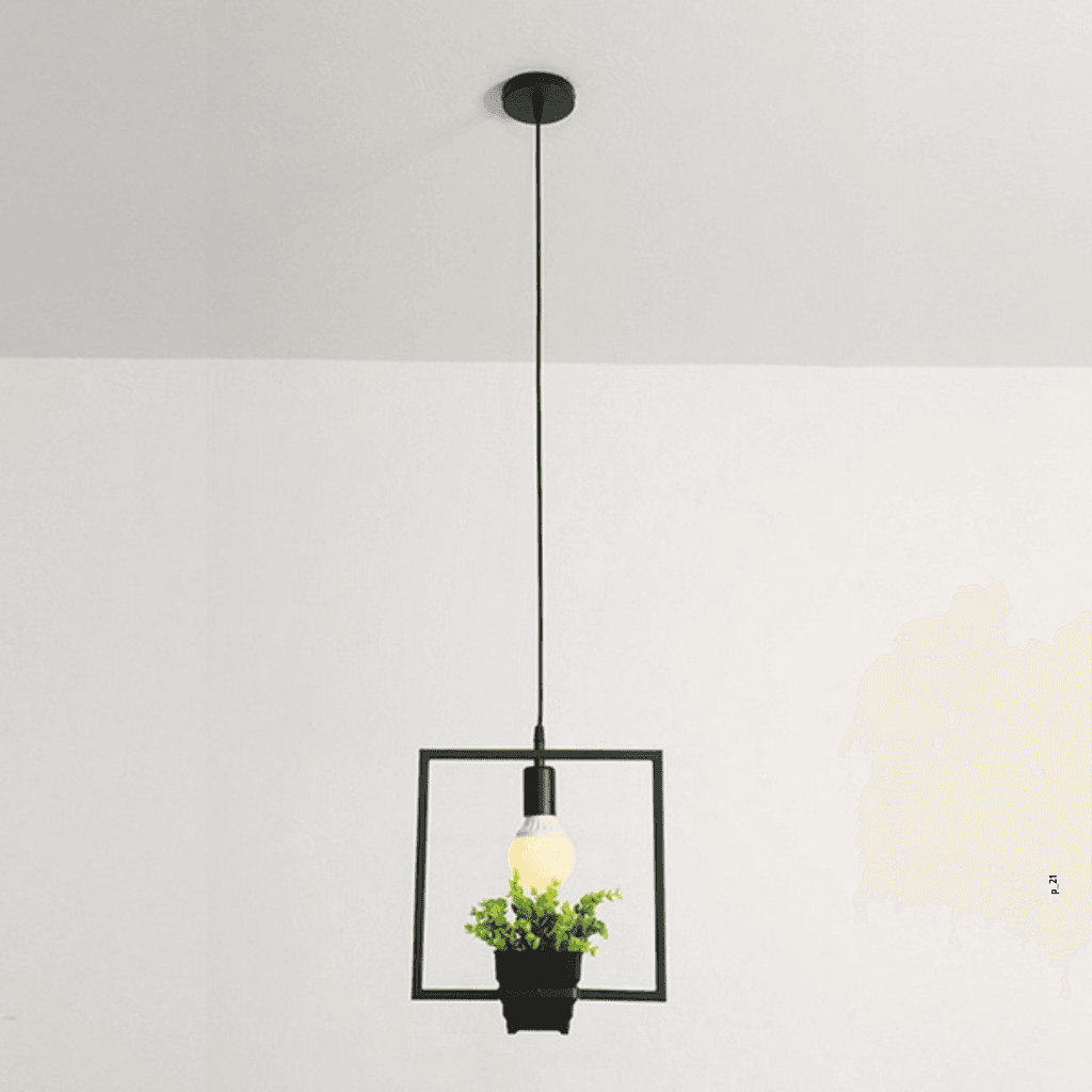 suspension carre led plante