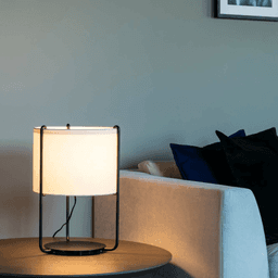 DRUM Lampe de table noire beige