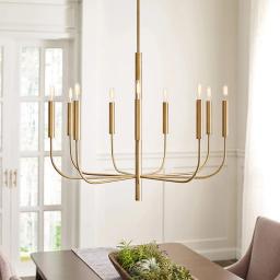 chandelier rustique laiton Doré