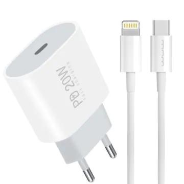 WUW Chargeur T79L PD3.0 20W + Cable Type-C vers Lightning