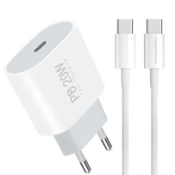 WUW Chargeur T79C PD3.0 20W + Cable Type-C vers Type-C