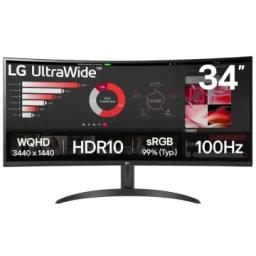 LG Ecran Gaming 34WR50QK 34'' UWQHD Incurvé 100Hz