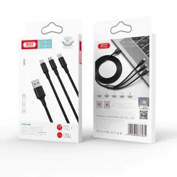 XO Chargeur NB173 2.4A 3N1 USB 1.2M