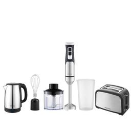 PRESTIGIA Mixeur Multifonctions 3en1 + Bouilloire 1,8L + Grill Pain Inox