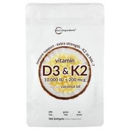 Micro Ingredients Ingredients Vitamin D3 & K2 180 capsules molles