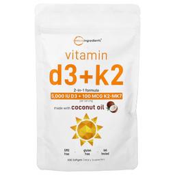 Micro Ingredients Ingredients Vitamin D3 + K2 300 capsules molles