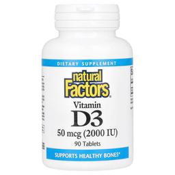 Natural Factors Vitamin D3 90 comprimés
