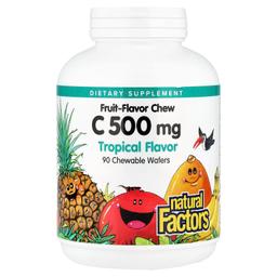 Natural Factors Vitamin C, Tropical Fruit-Flavor Chew 500 mg