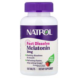 Natrol Melatonin, Fast Dissolve Strawberry 150 comprimés