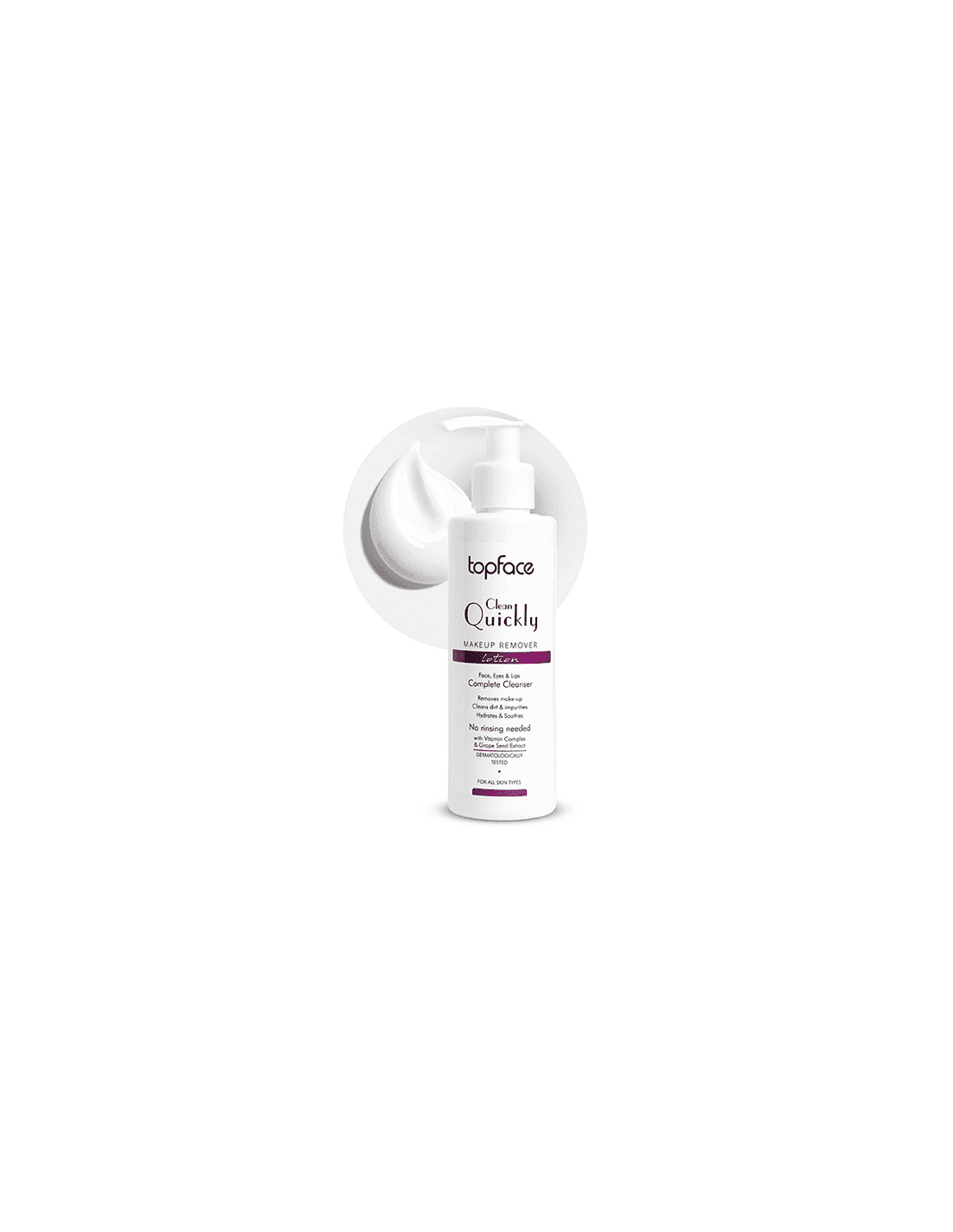 Lotion démaquillante visage lèvres yeux topface pt556
