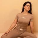 Oya Activwear Haut court Demi Manche Beige