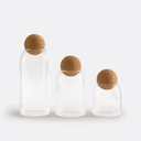 Lot de 3 bocaux de rangement en verre