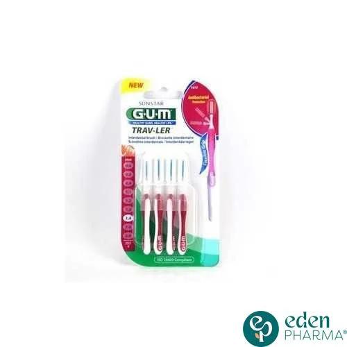 GUM Brossettes Traveler Fine Cylindrique,bte de 4