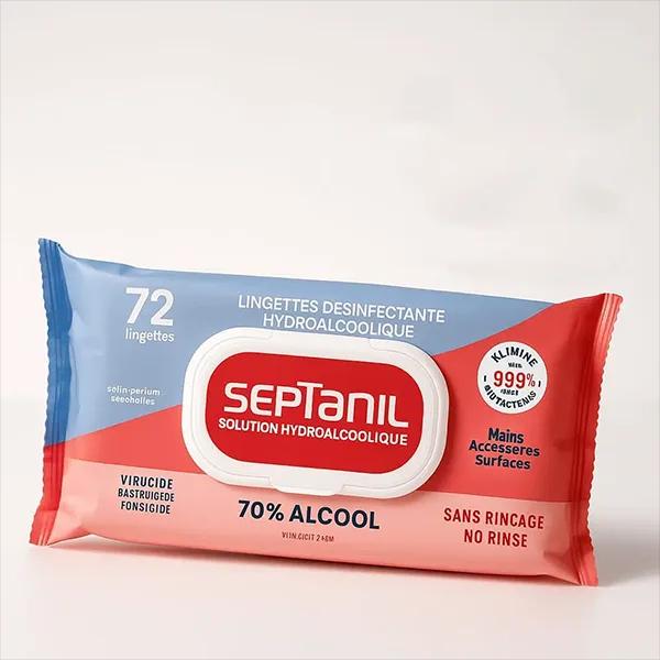 Septanil Lingettes Désinfectante Hydroalcoolique 70% Alcool B 72