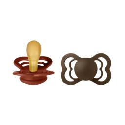 Bibs 2 Sucettes Supreme Collection Rust Mocha Size 2