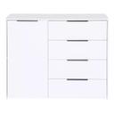 Commode blanche 1 porte 4 tiroirs