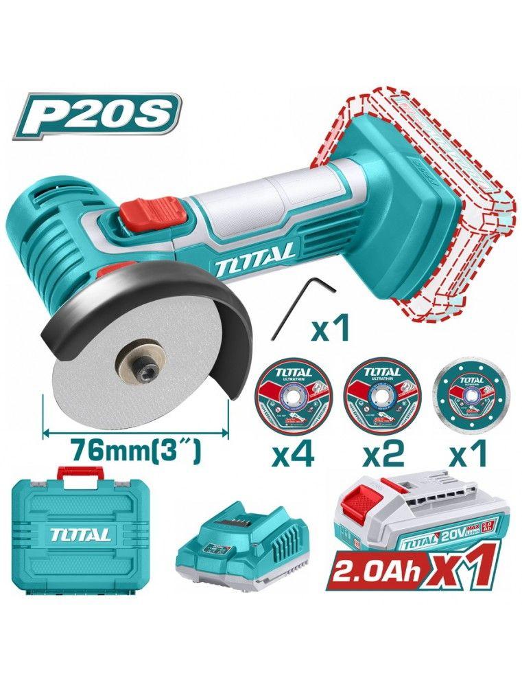 MEULE ANGLE A B 20V+ACCESSOIRE TAGLI76012 TOTAL