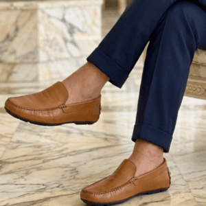 Mocassins Homme en Cuir Simple Camel