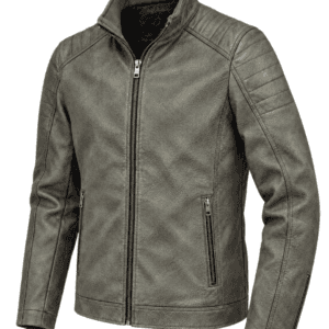 Blouson simili cuir Taupe ref 005-049