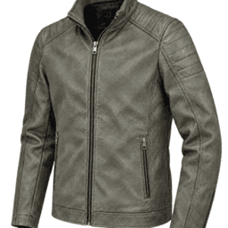 Blouson simili cuir Taupe ref 005-049