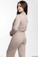 Alma Grège : Veste Pantalon Élastique Chic pour l’Automne