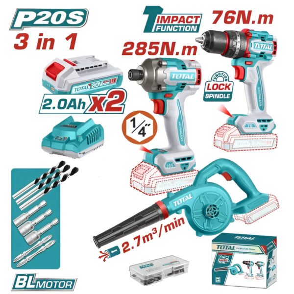 OUTILLAGE 3EN1 20V 2X2AH TOSLI250182