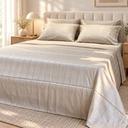 Parure de Lit 2 Places 100% Satin de Coton