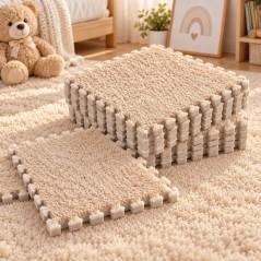 Puzzle Tapis en Moquette 10 Pièces Beige