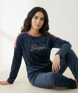Pyjama Velours Marine ou « Très Énergique »