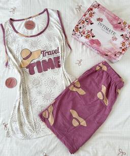 Pyjama Short Coton & « Travel Time »